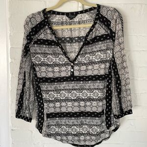 Black and white patterned Lucky Brand shirt